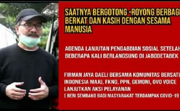 Pelayanan Komunitas Ormas Dan Firman Jaya Daeli Untuk Berbagi Atas Pergumulan Warga Akibat Covid-19