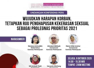 Komisi Nasional Anti Kekerasan Terhadap Perempuan :WUJUDKAN HAK KORBAN, TETAPKAN RUU PENGHAPUSAN KEKERASAN SEKSUAL SEBAGAI PROLEGNAS PRIORITAS 2021